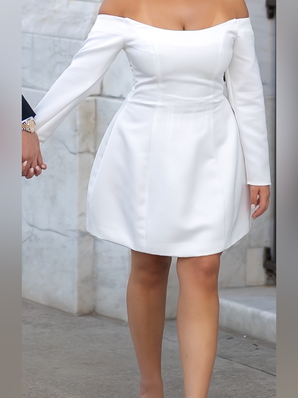 White Off-Shoulder Mini Dress